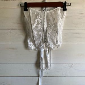 White lace cropped corset